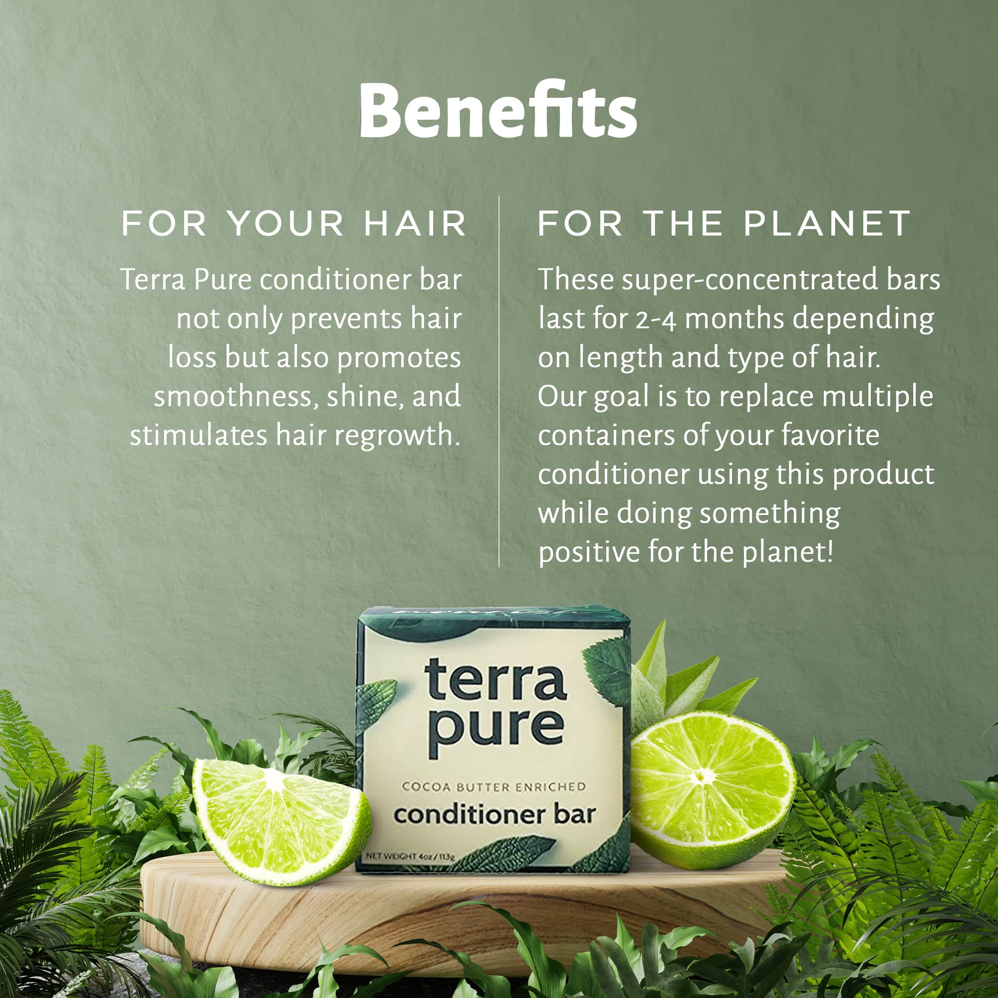 Terra Pure close-up of bar texture highlighting cocoa butter moisturizing benefit