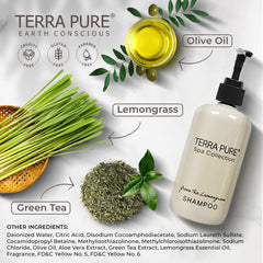 Terra Pure bottle on bathroom tray enhancing tidy guest presentation