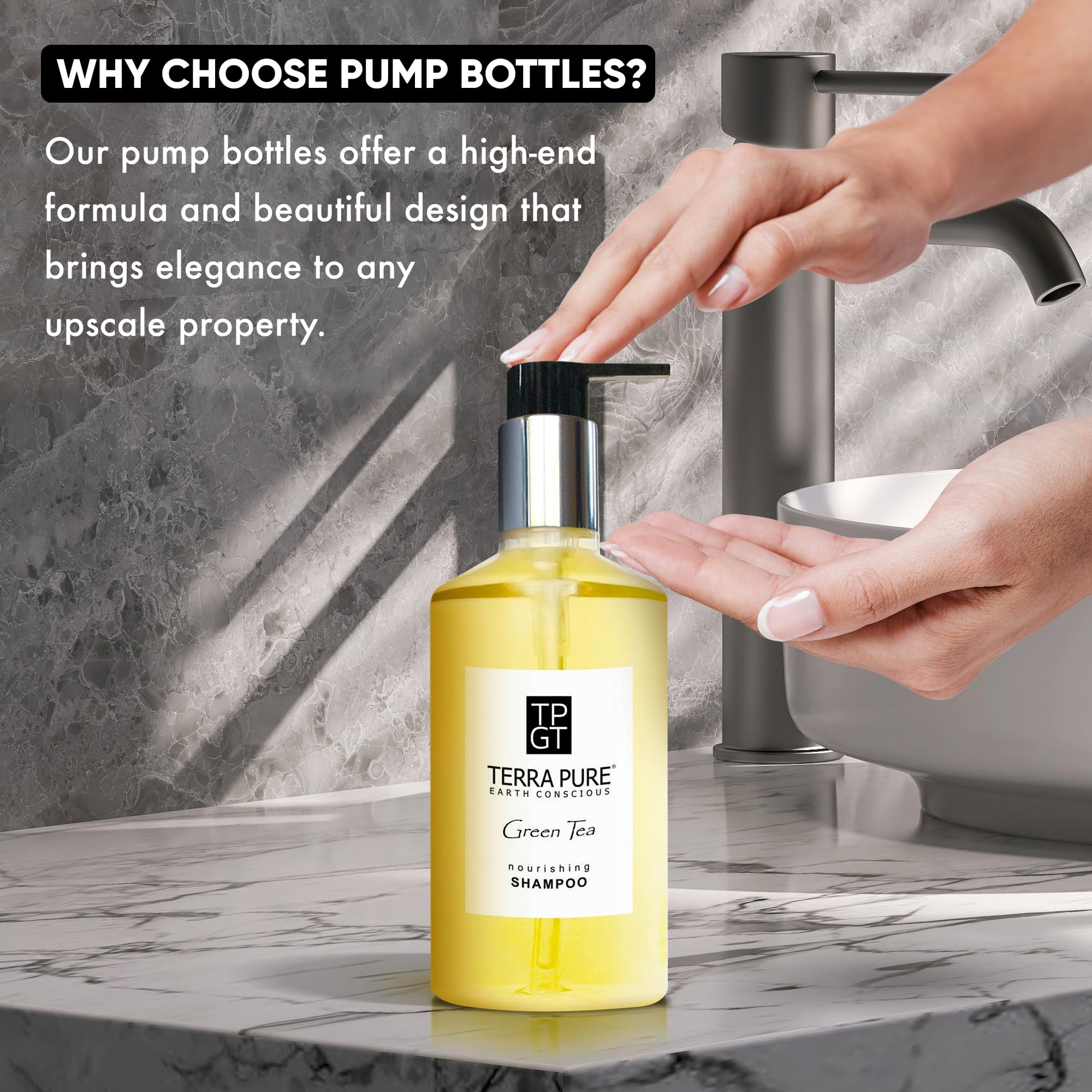 Terra Pure creamy shampoo texture on hand indicates gentle conditioning benefit