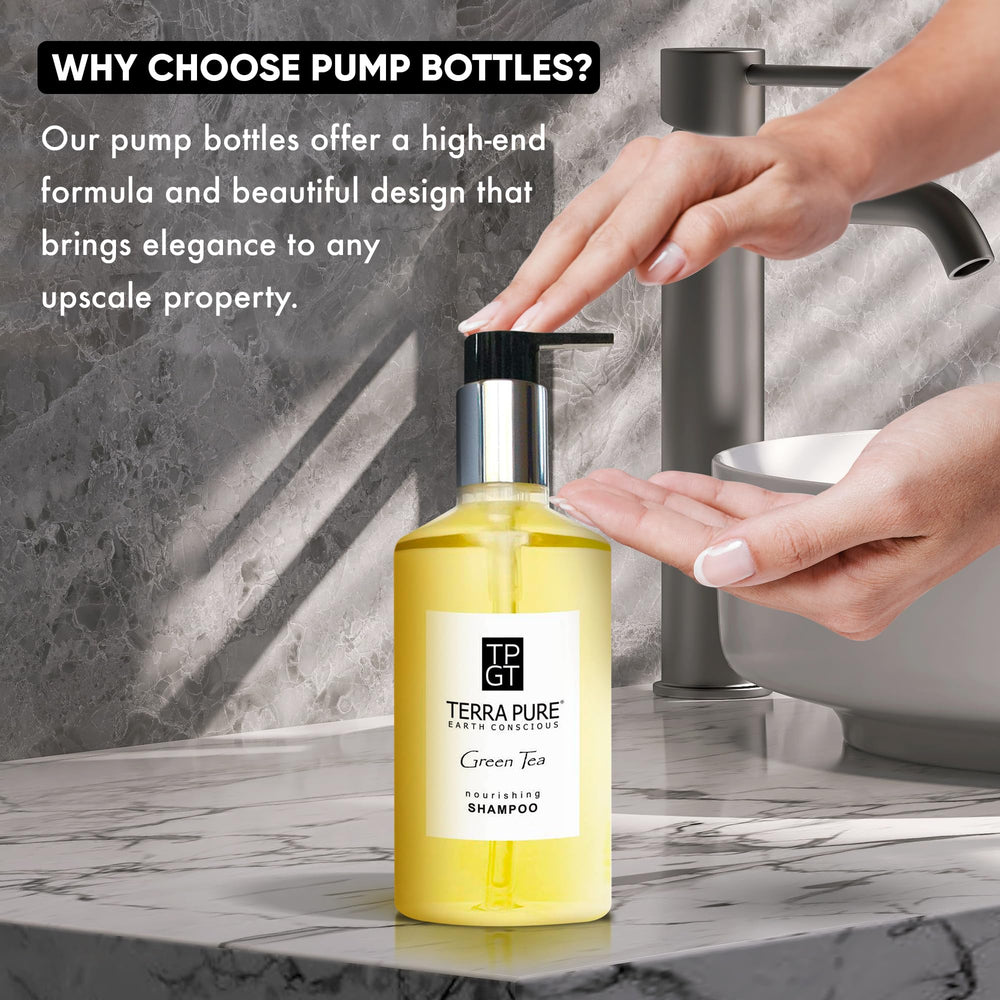 Terra Pure creamy shampoo texture on hand indicates gentle conditioning benefit