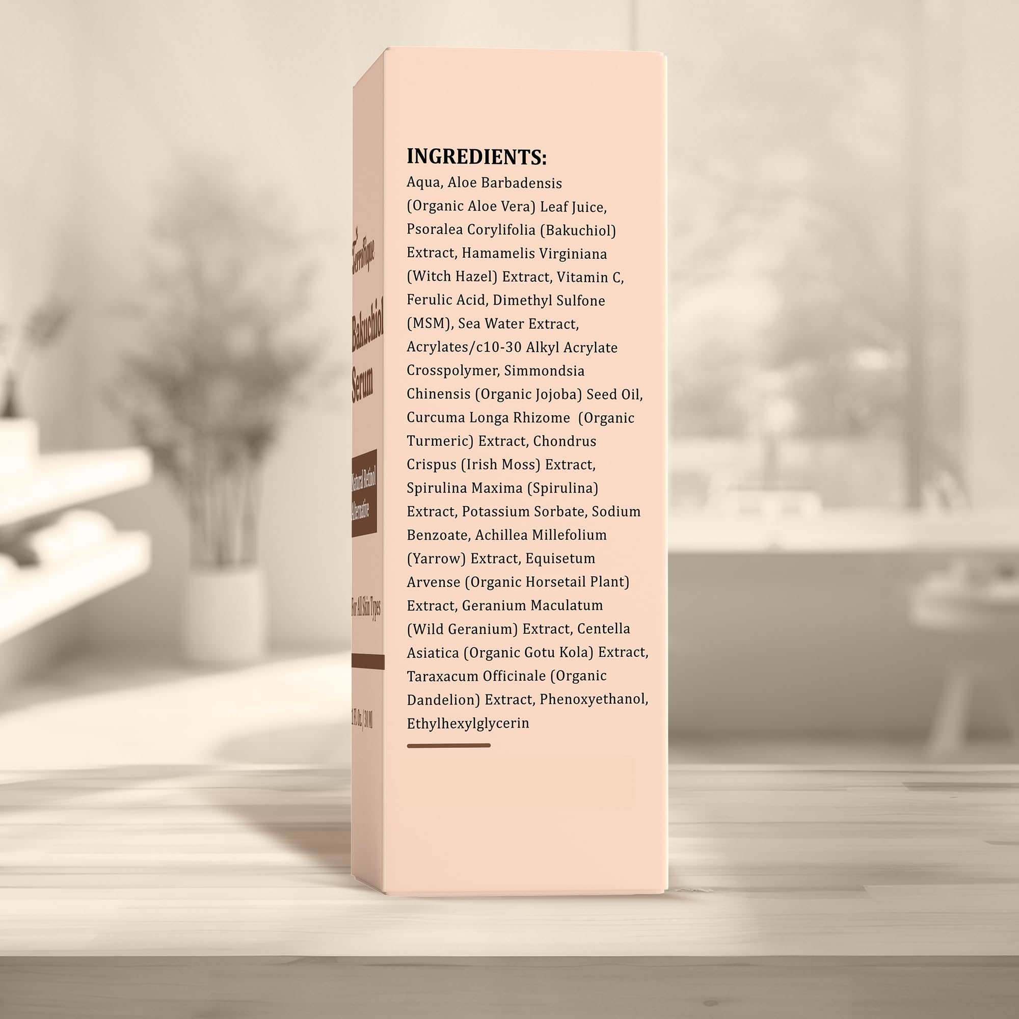 TERRAFIQUE lifestyle bathroom routine placement showing easy everyday use benefit