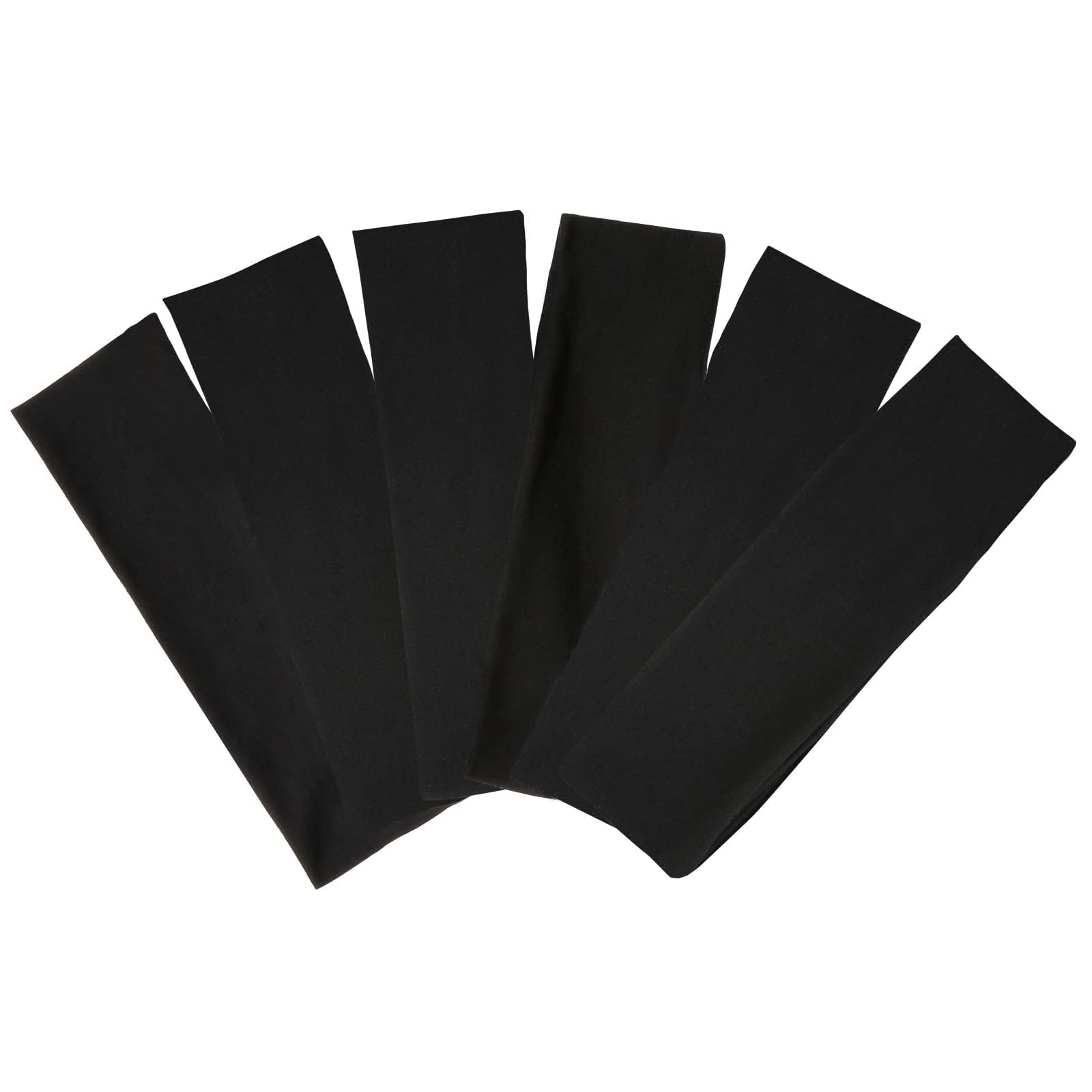 TERSE front view of six black headbands showing compact pack and convenience