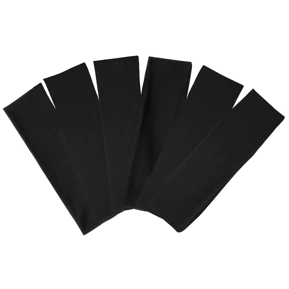 TERSE front view of six black headbands showing compact pack and convenience