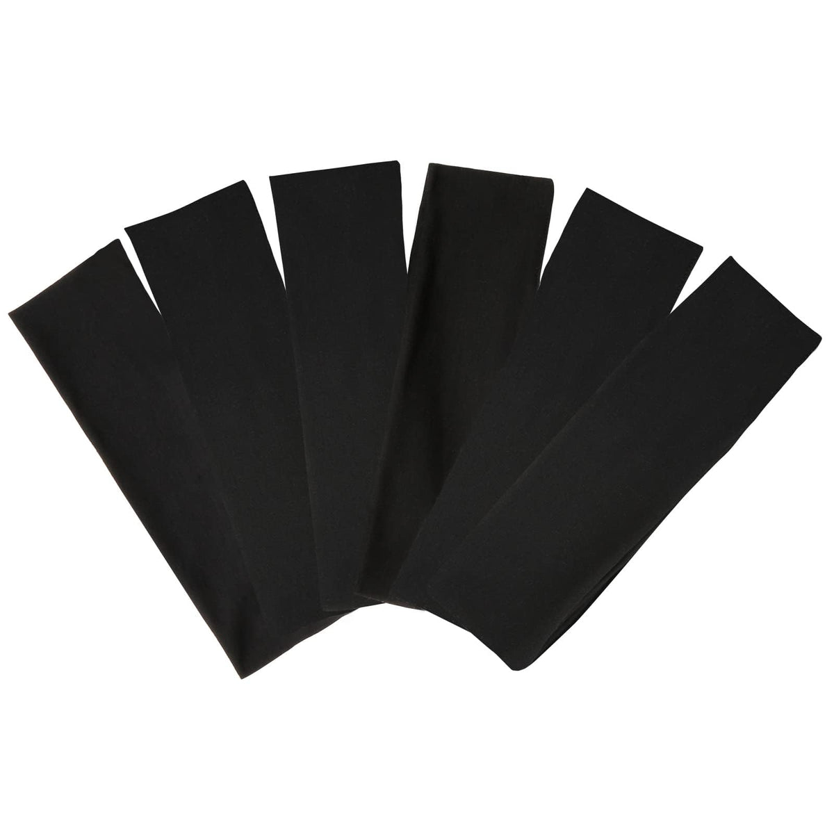 TERSE front view of six black headbands showing compact pack and convenience