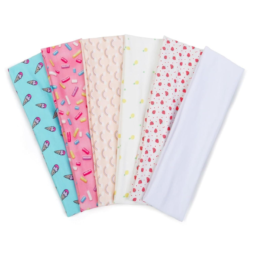 TERSE front view of six headbands showing colors and benefit of versatile styling