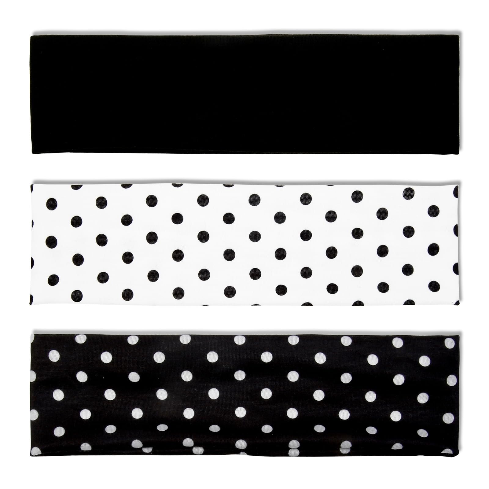 TERSE front view of three polka dot headbands showing style and set variety