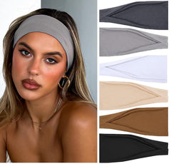 TERSE flat-lay of six neutral headbands showing set variety and convenience