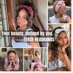 TERSE hand holding headband showing scale and wearable 3.5-inch width