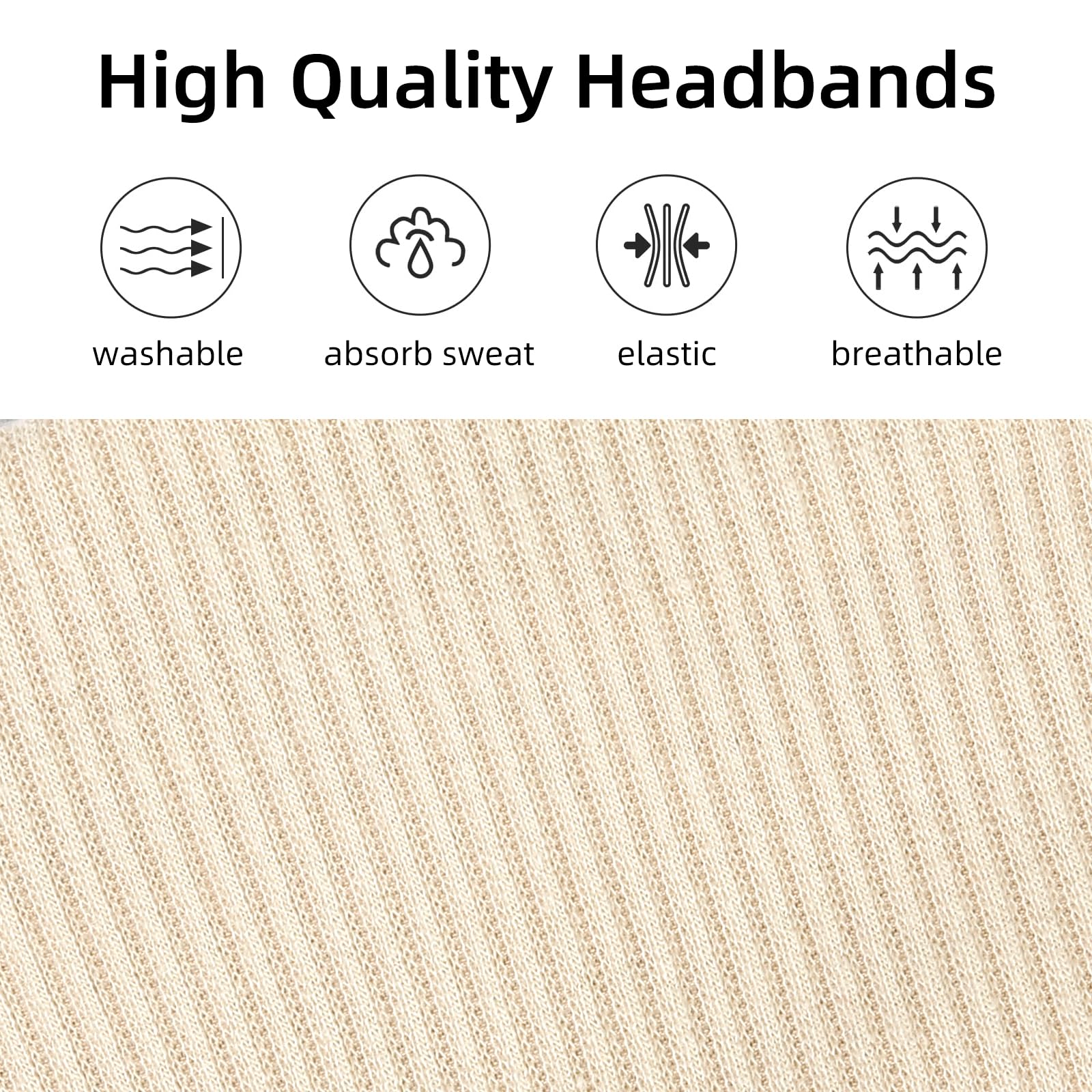 TERSE headband worn during yoga showing non-slip hold and sweat resistance