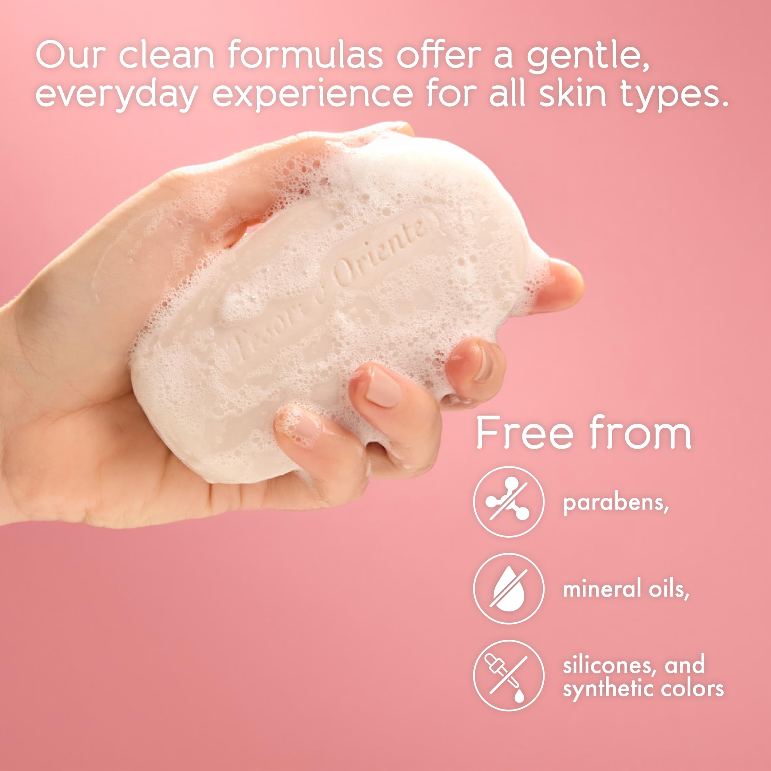 Tesori d'Oriente Ikigai lather on hand demonstrating rich foam and gentle cleansing benefit