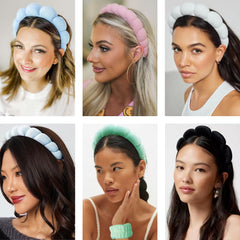 Tetizo lifestyle bathroom vanity display headband on tray, stylish spa-ready accessory