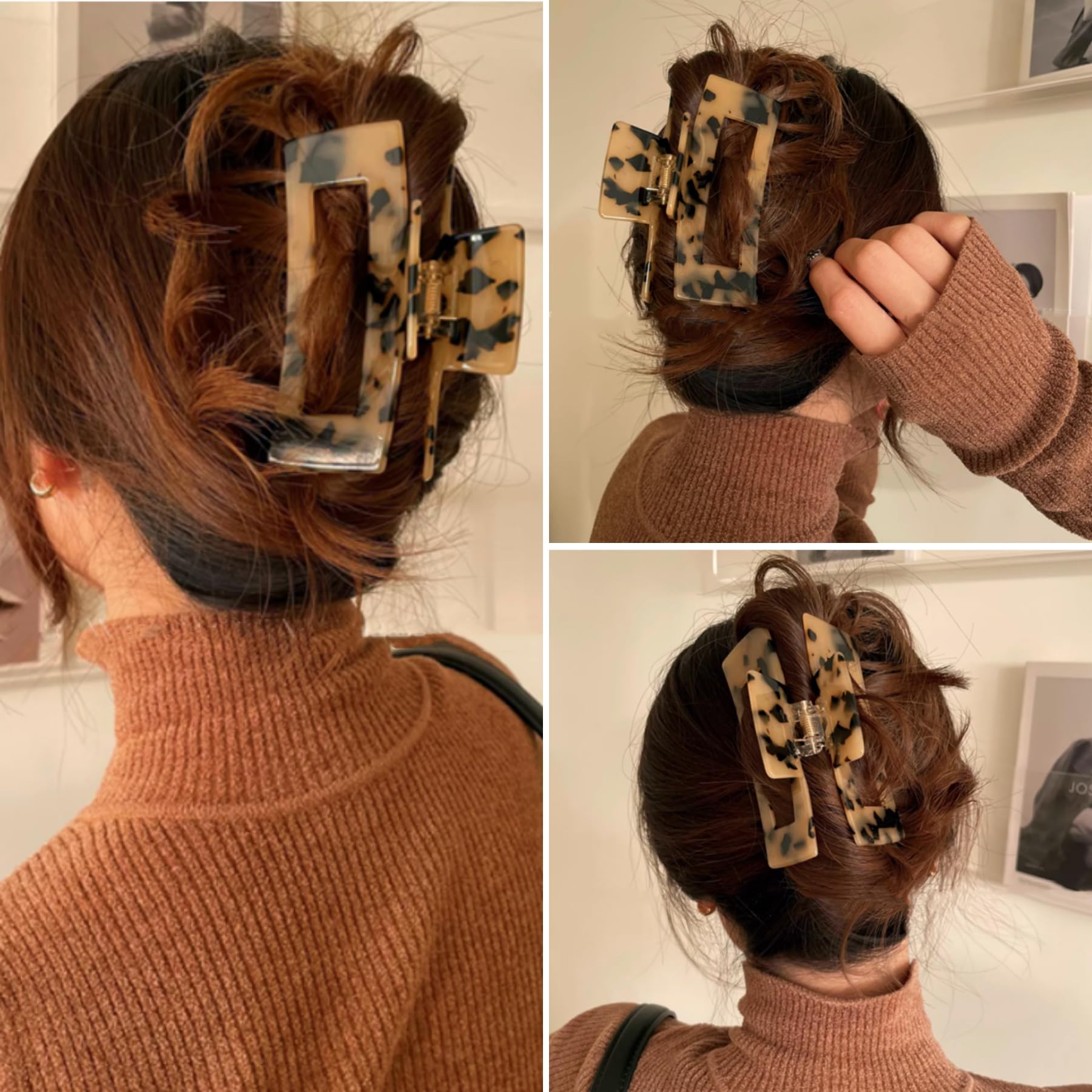 Textention two clips and hair tie in box, ideal gift-ready presentation