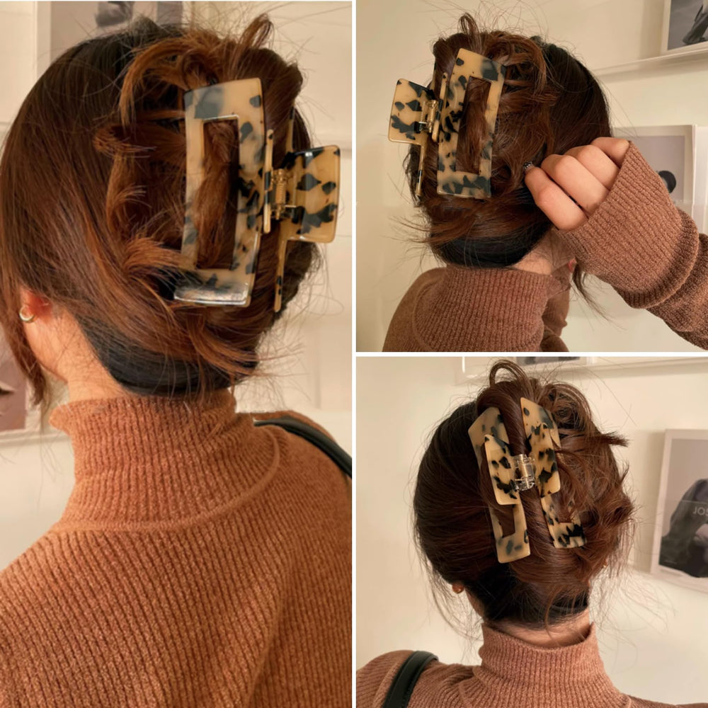 Textention two clips and hair tie in box, ideal gift-ready presentation