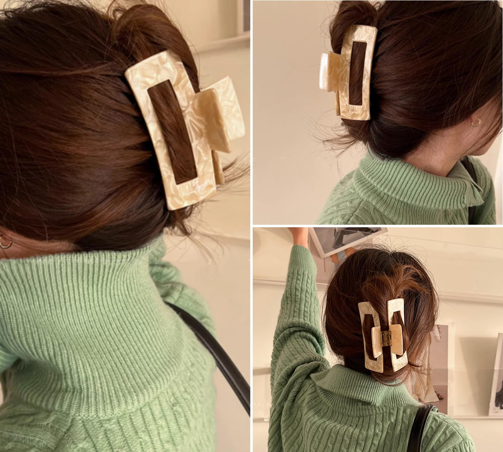 Textention clipped high bun on curly hair demonstrating long-lasting grip