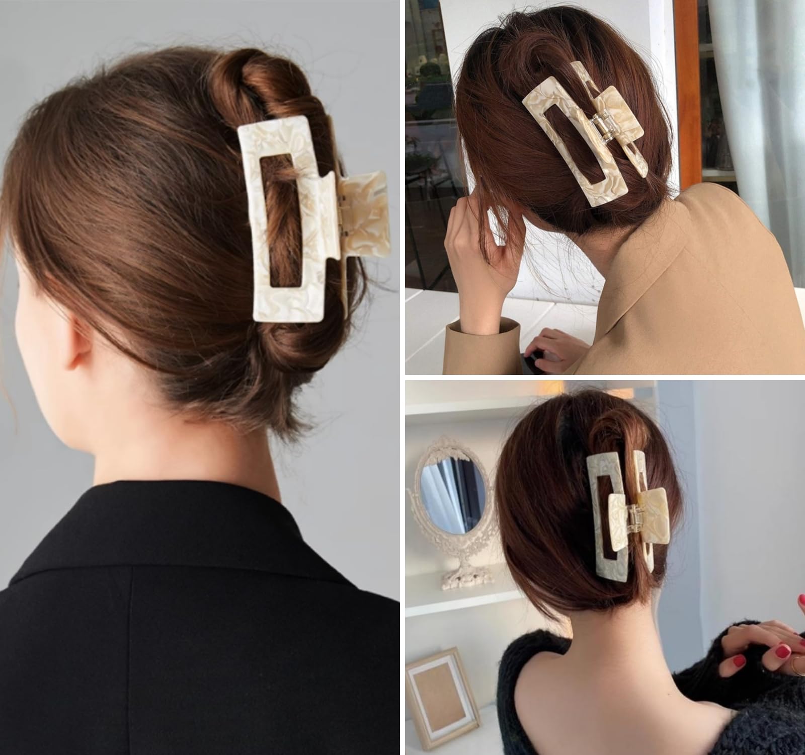 Textention two clips with hair tie illustrating ready-to-wear convenience