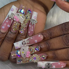 Tezocr rhinestone texture and shine emphasizing sparkle on nails