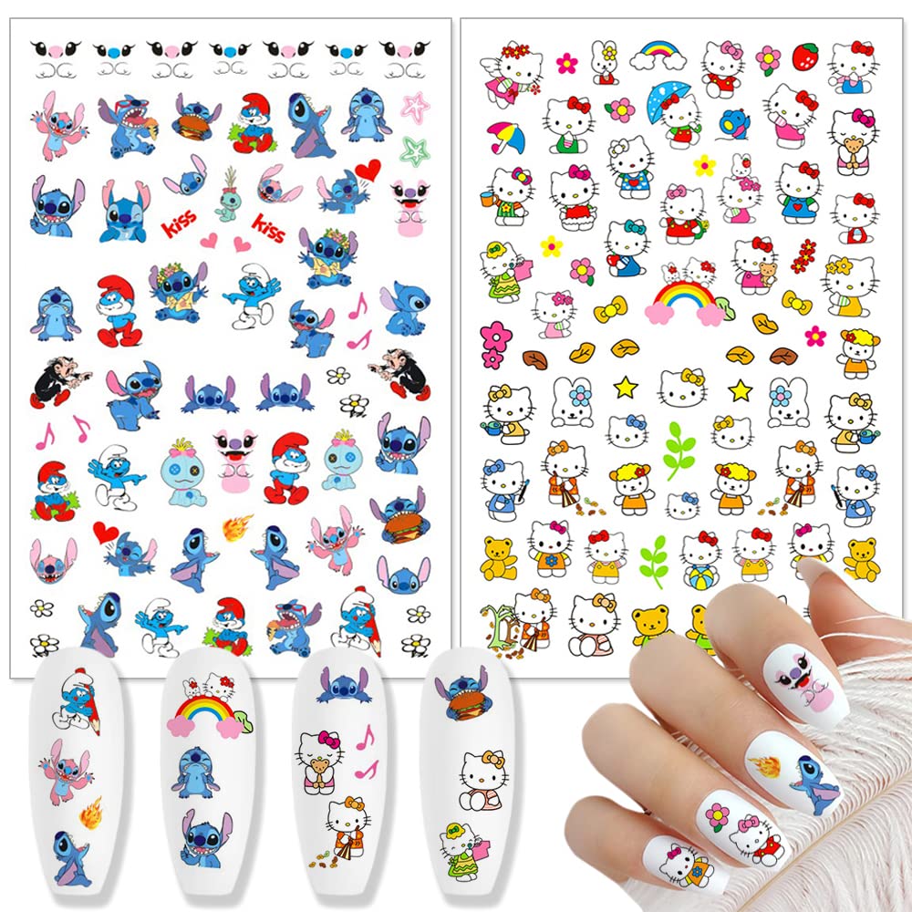 Tezocr stickers applied on fingernail showing instant cute manicure and neat finish