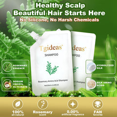 Tgideas shampoo in bathroom setting illustrating daily use and herbal scent
