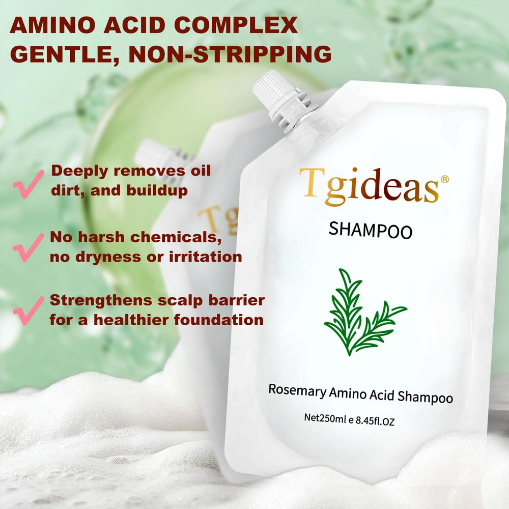 Tgideas shampoo foam texture in palm demonstrating gentle lather and easy rinsing