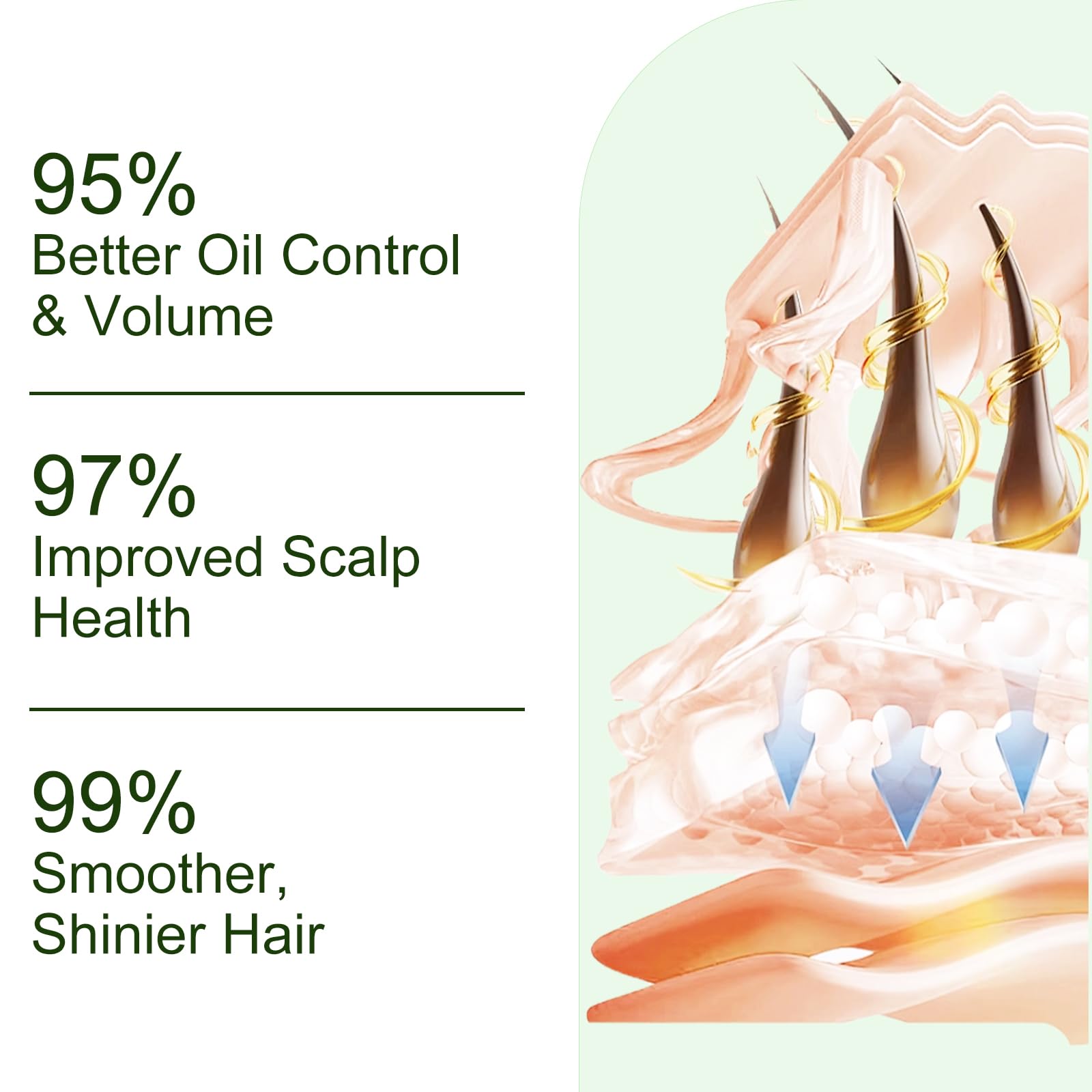 Tgideas shampoo swatch on hair strand demonstrating shine restoration