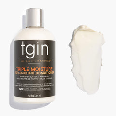 tgin conditioner bottle closeup displaying triple-moisture ingredients