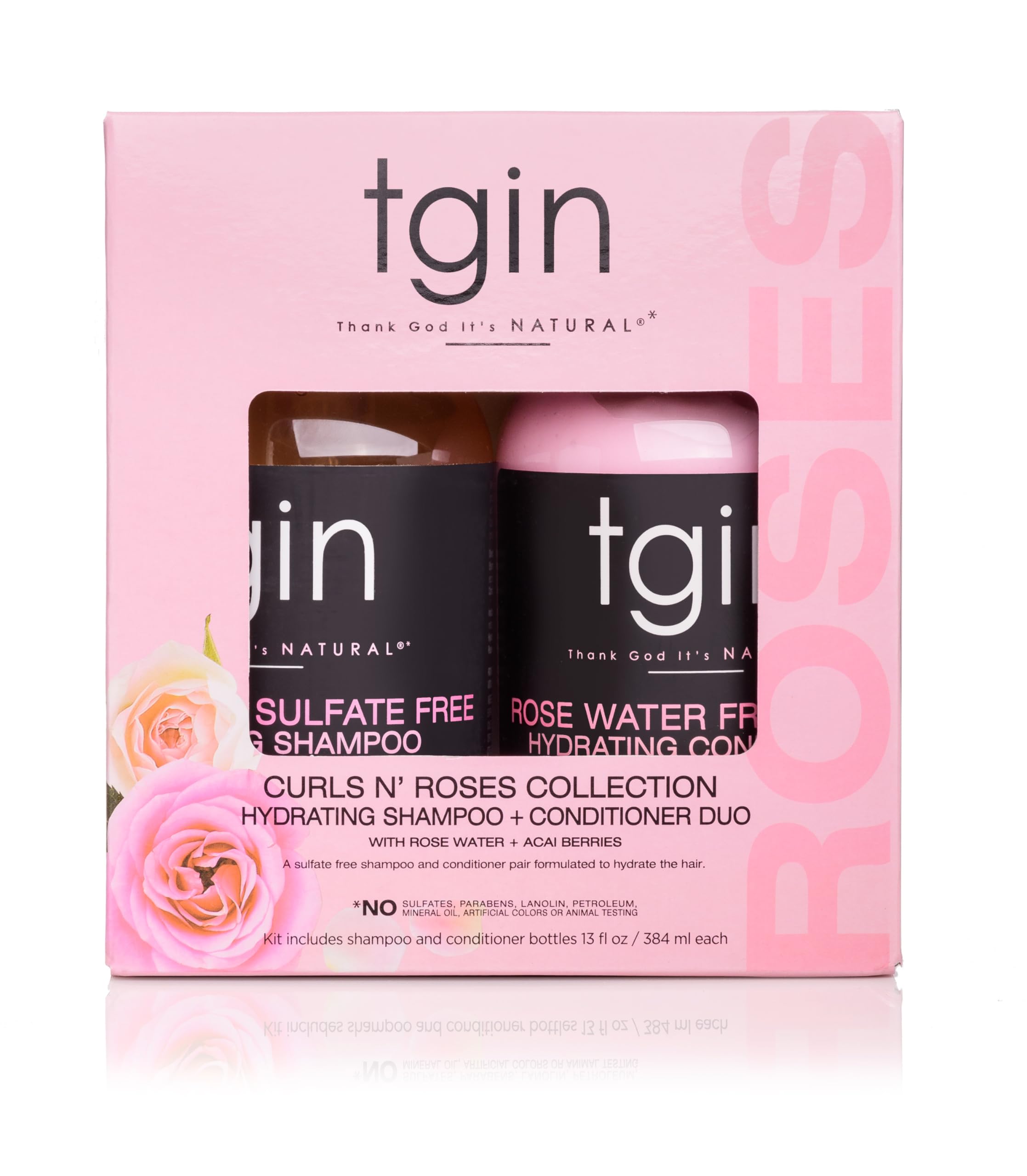 tgin shampoo and conditioner in shower on wet curls for hydration