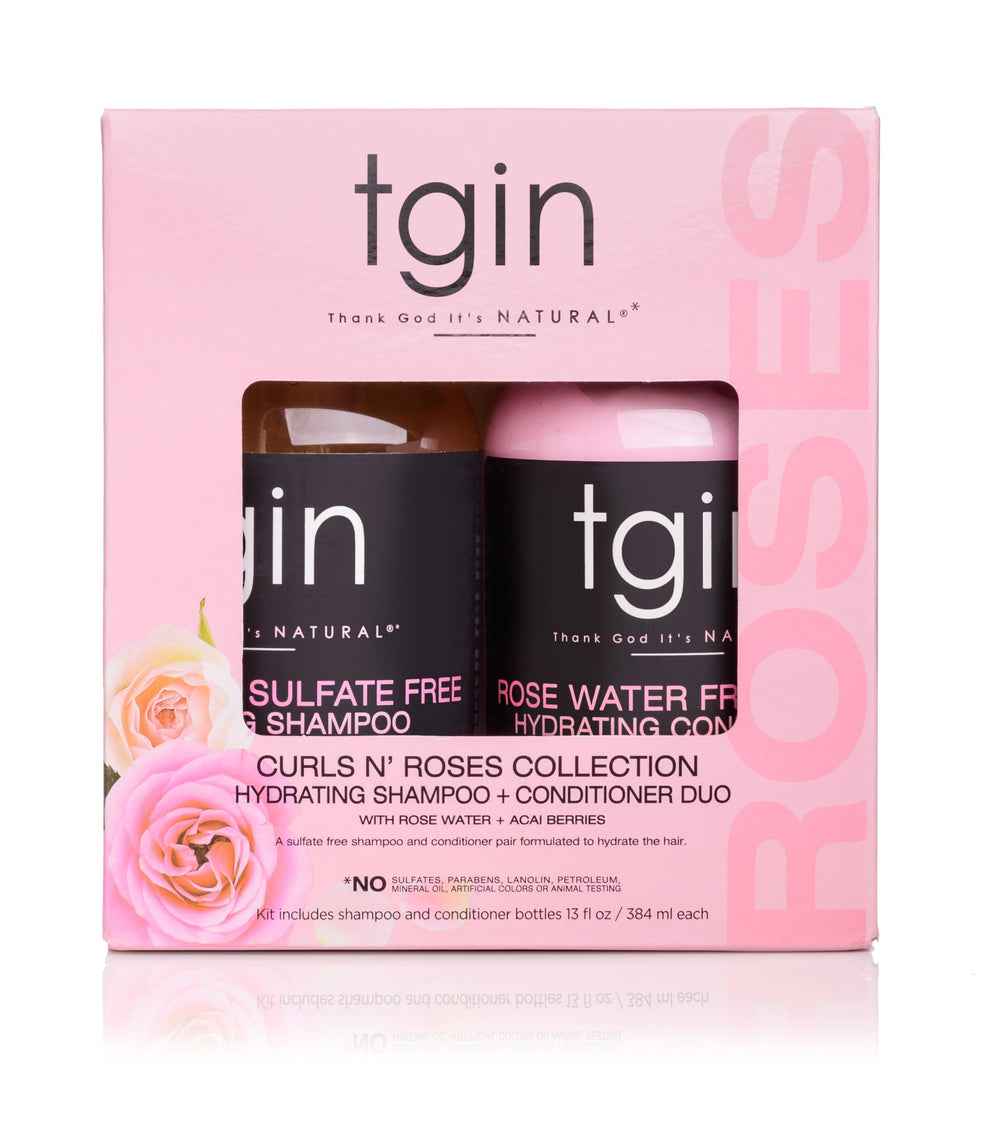 tgin shampoo and conditioner in shower on wet curls for hydration