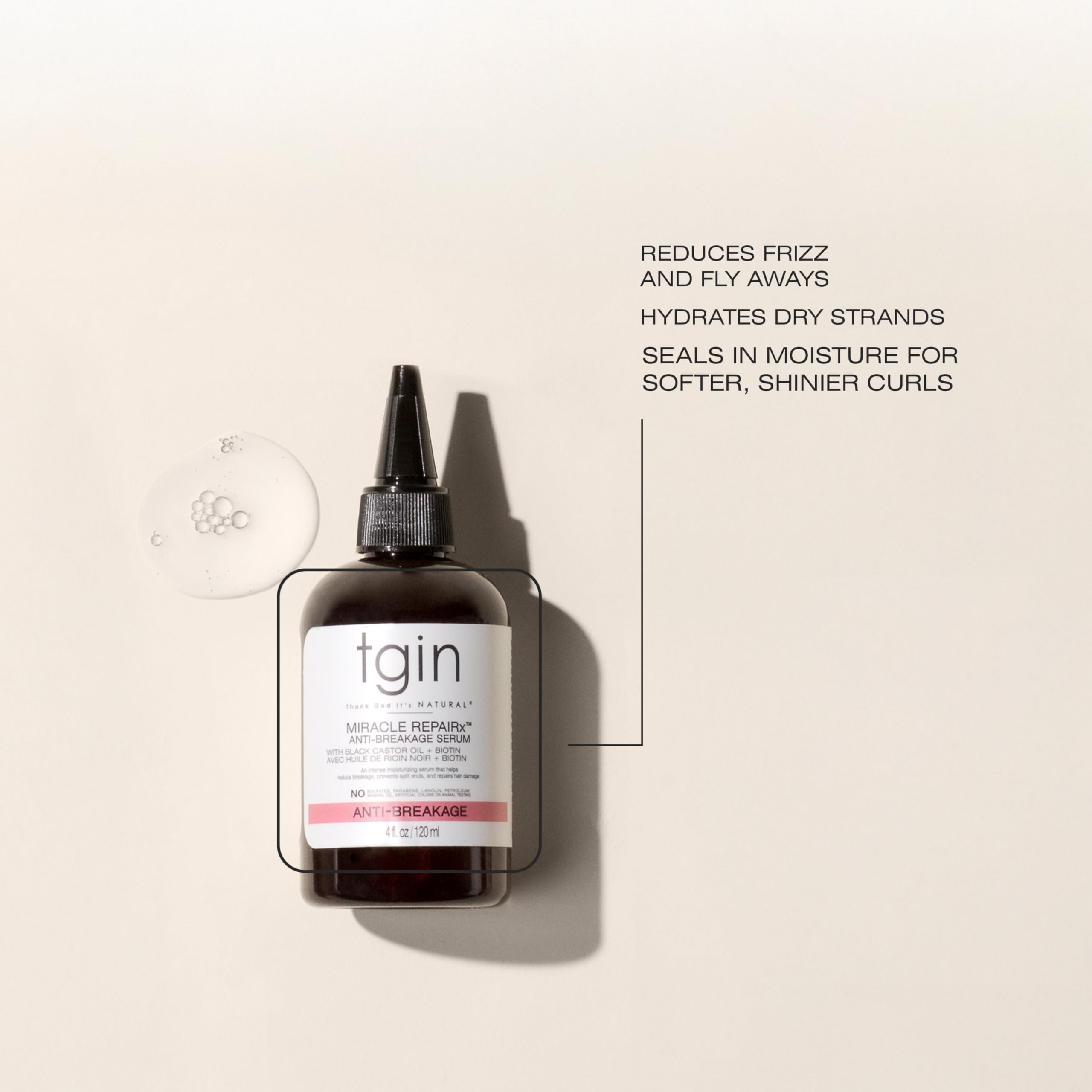tgin Miracle RepaiRx ingredients flatlay highlighting oils for visible nourishing benefits