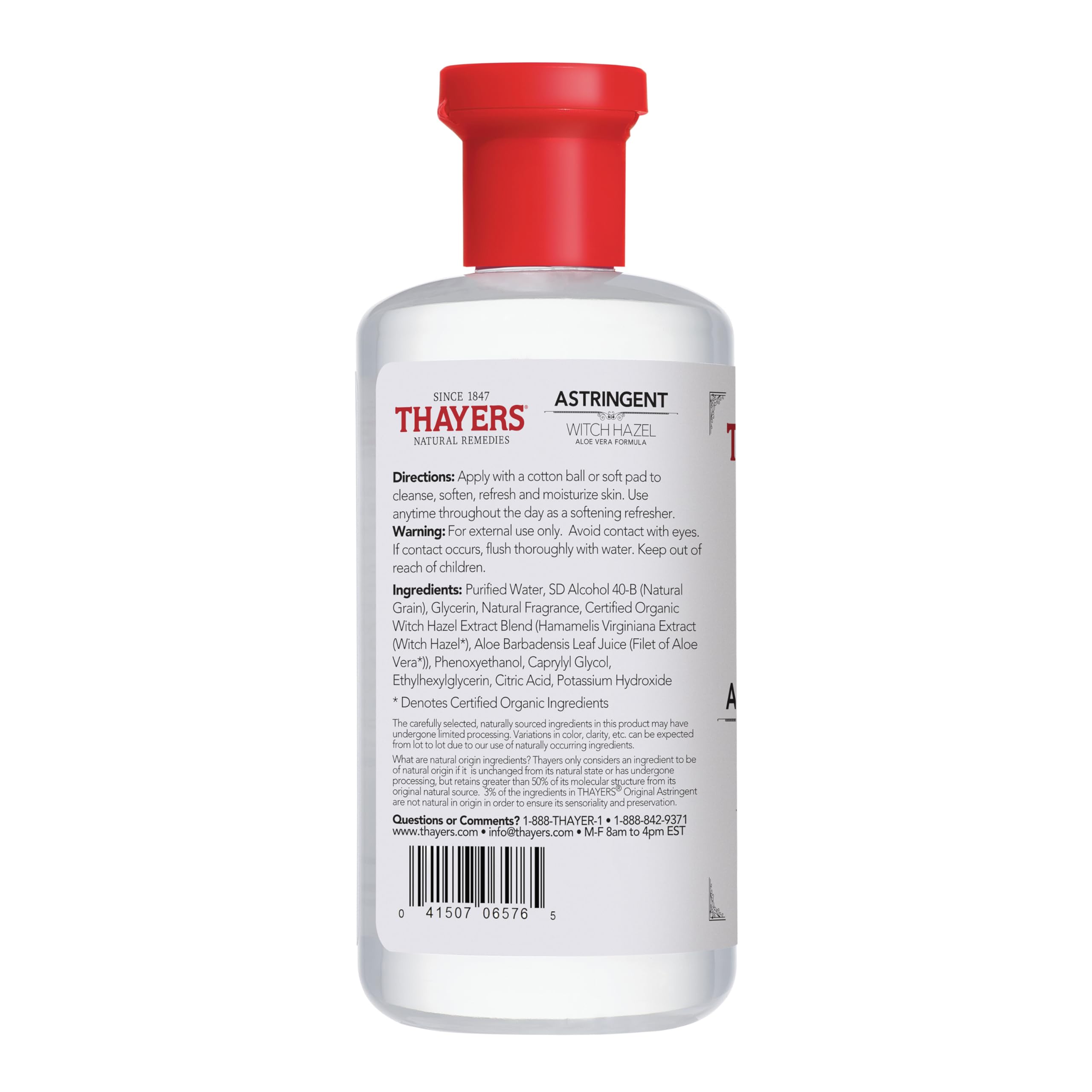 THAYERS bottle on bathroom shelf implying everyday skincare convenience
