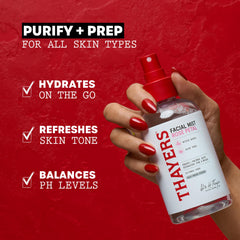 Thayers closeup label with rose petal detail and ingredient clarity benefit