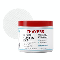 Thayers front packaging showing 60-count acne pads and benefits