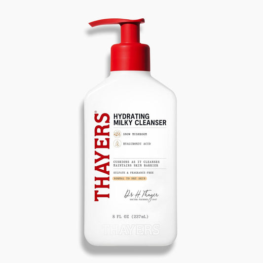 THAYERS front packaging showing milky cleanser and key benefits