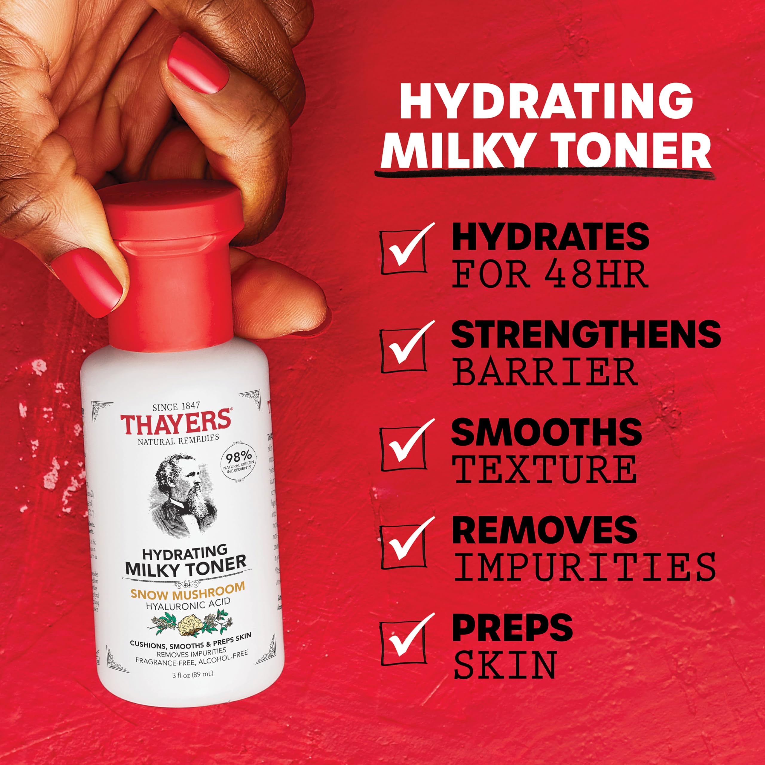 Witch hazel and aloe beside Thayers products illustrating soothing botanicals