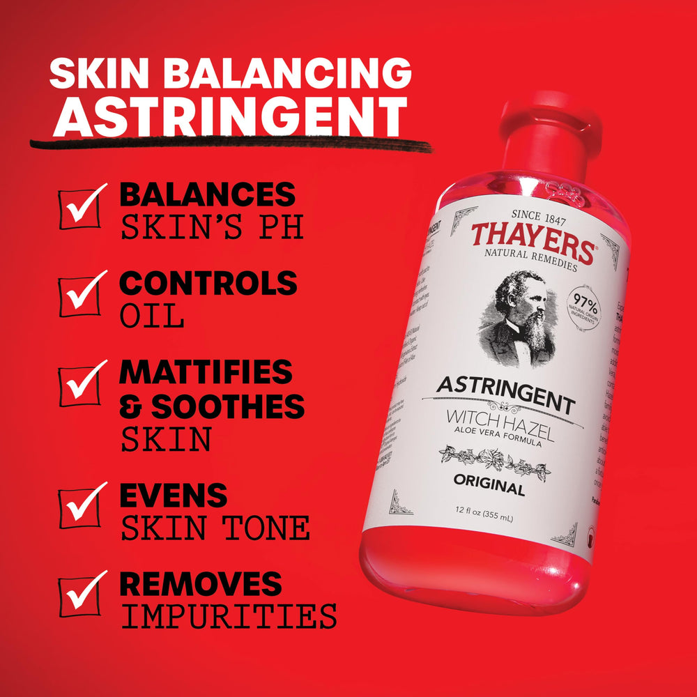 THAYERS label close-up highlighting ingredients and formulation advantages