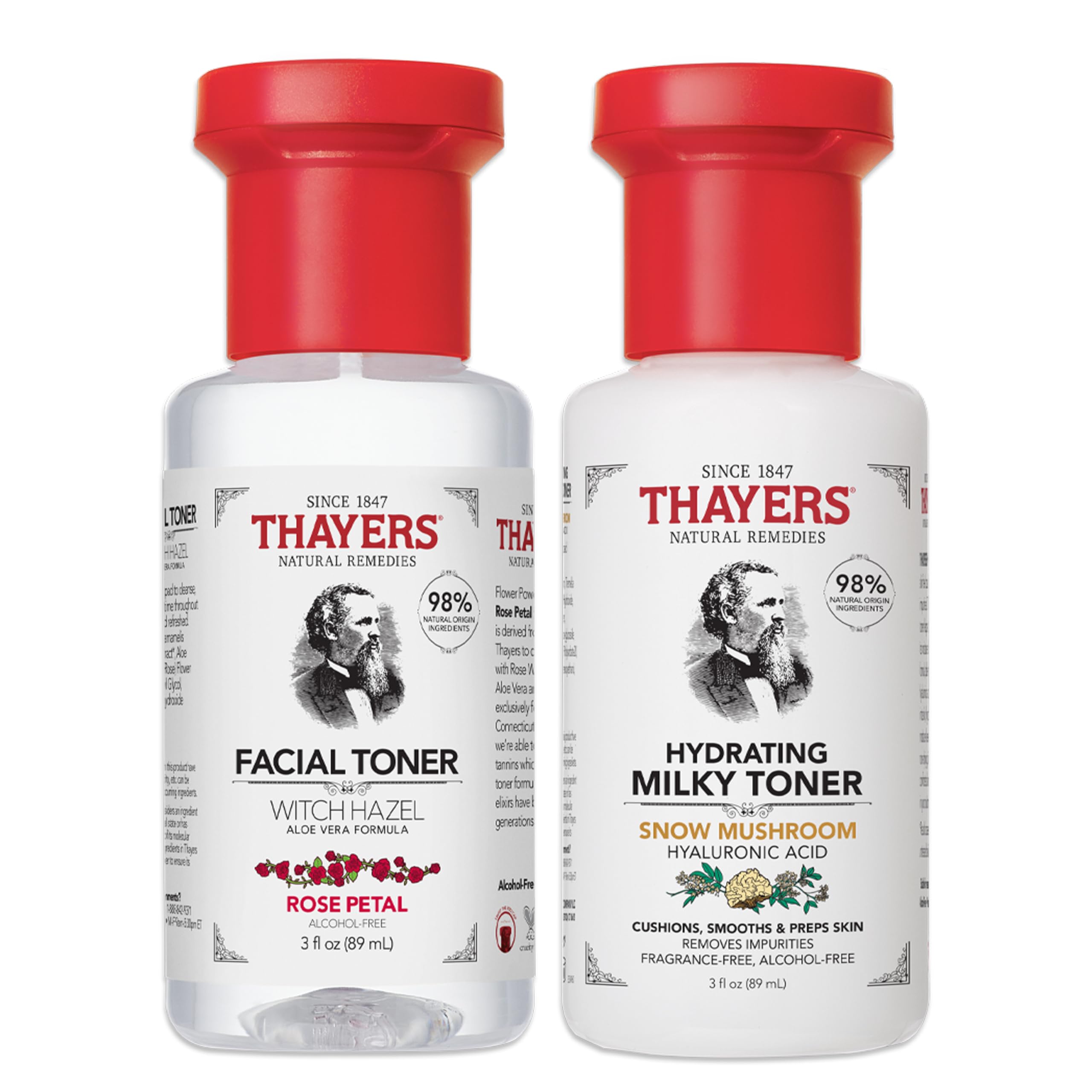 Thayers Hydrating Milky Toner bottle front emphasizing long-lasting hydration
