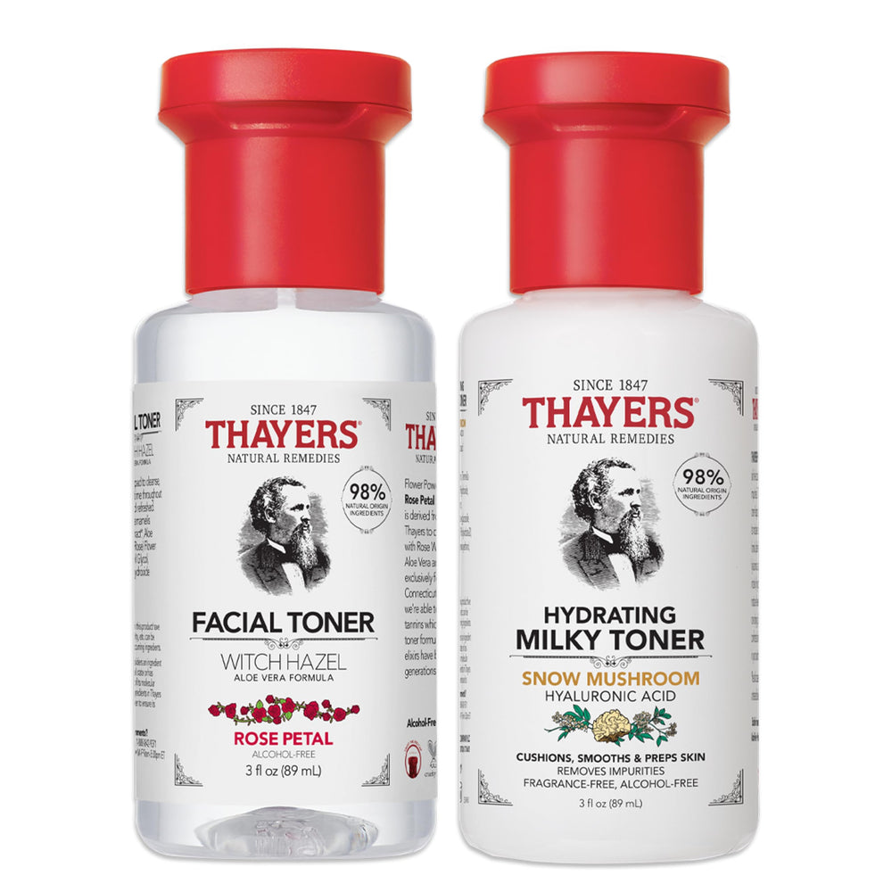 Thayers Hydrating Milky Toner bottle front emphasizing long-lasting hydration