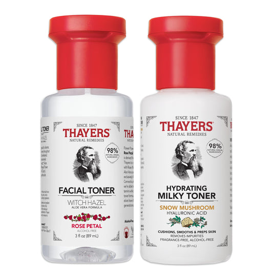 Thayers Hydrating Milky Toner bottle front emphasizing long-lasting hydration