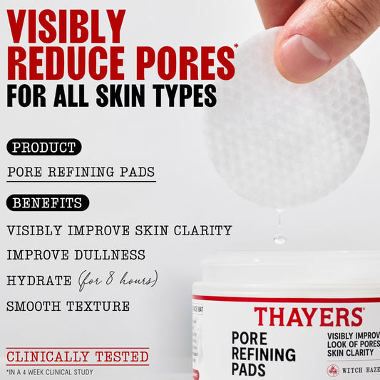 Thayers dual-sided pad close-up showing smooth and embossed surfaces for targeted exfoliation