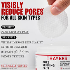Thayers dual-sided pad close-up showing smooth and embossed surfaces for targeted exfoliation
