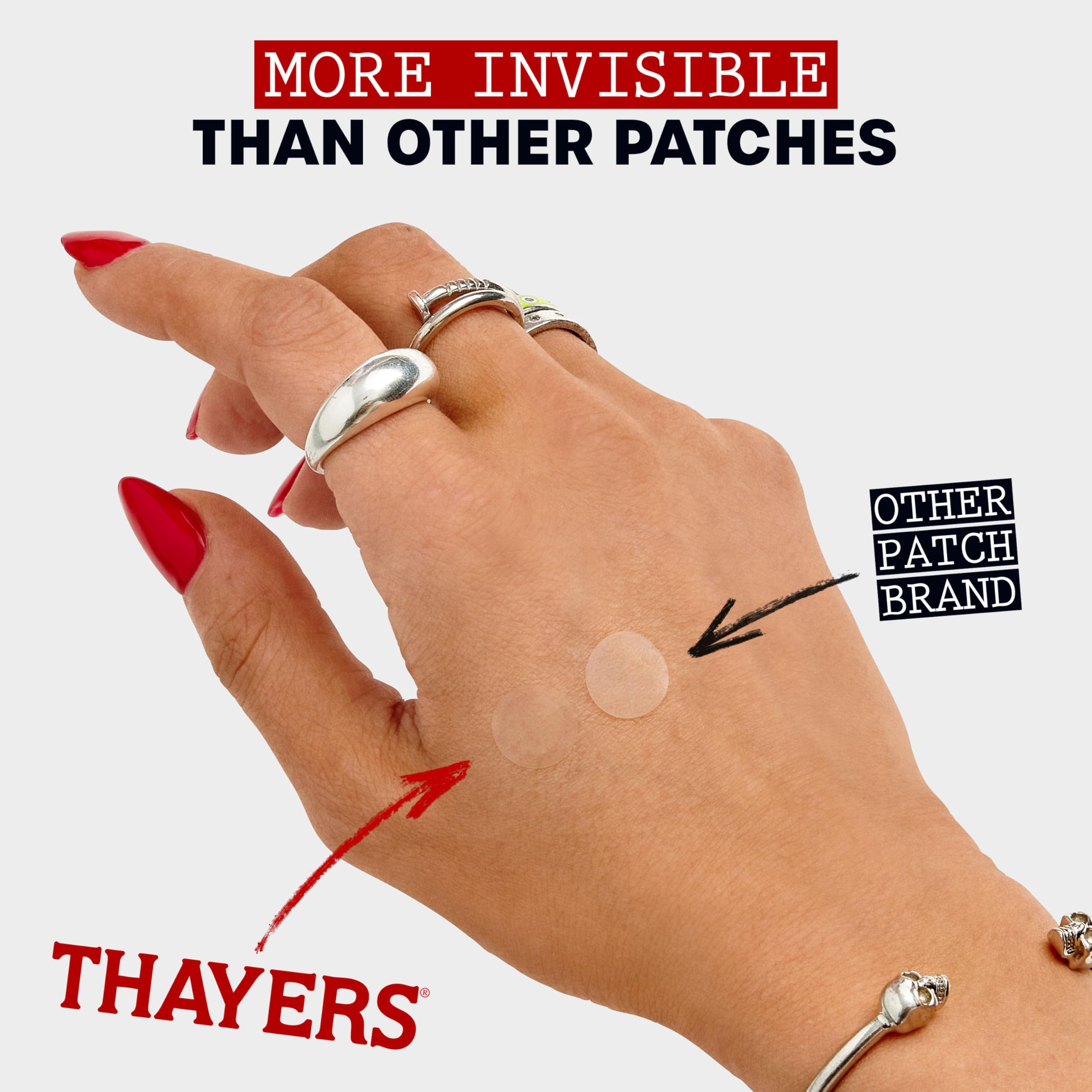 THAYERS patch turned white after use showing absorption and extraction benefit