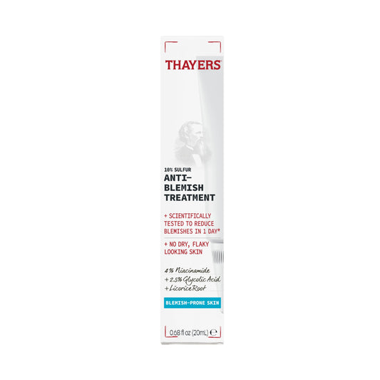 THAYERS dropper applying spot treatment to skin, precise application reduces blemishes