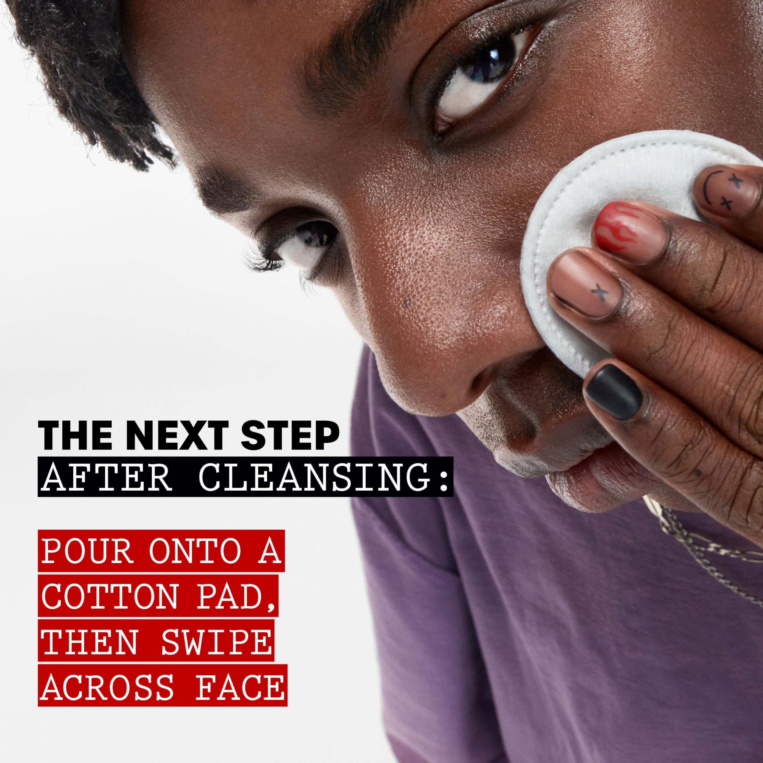 Thayers toner pouring onto a cotton pad to remove impurities effectively