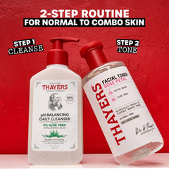 Hand holding Thayers 12 fl oz bottle to show real-life size and portability