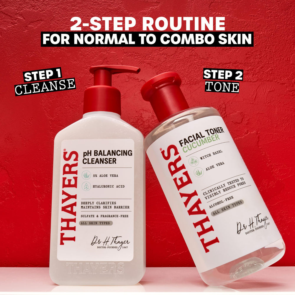 THAYERS cooling toner applied to sunburn for soothing and calming relief