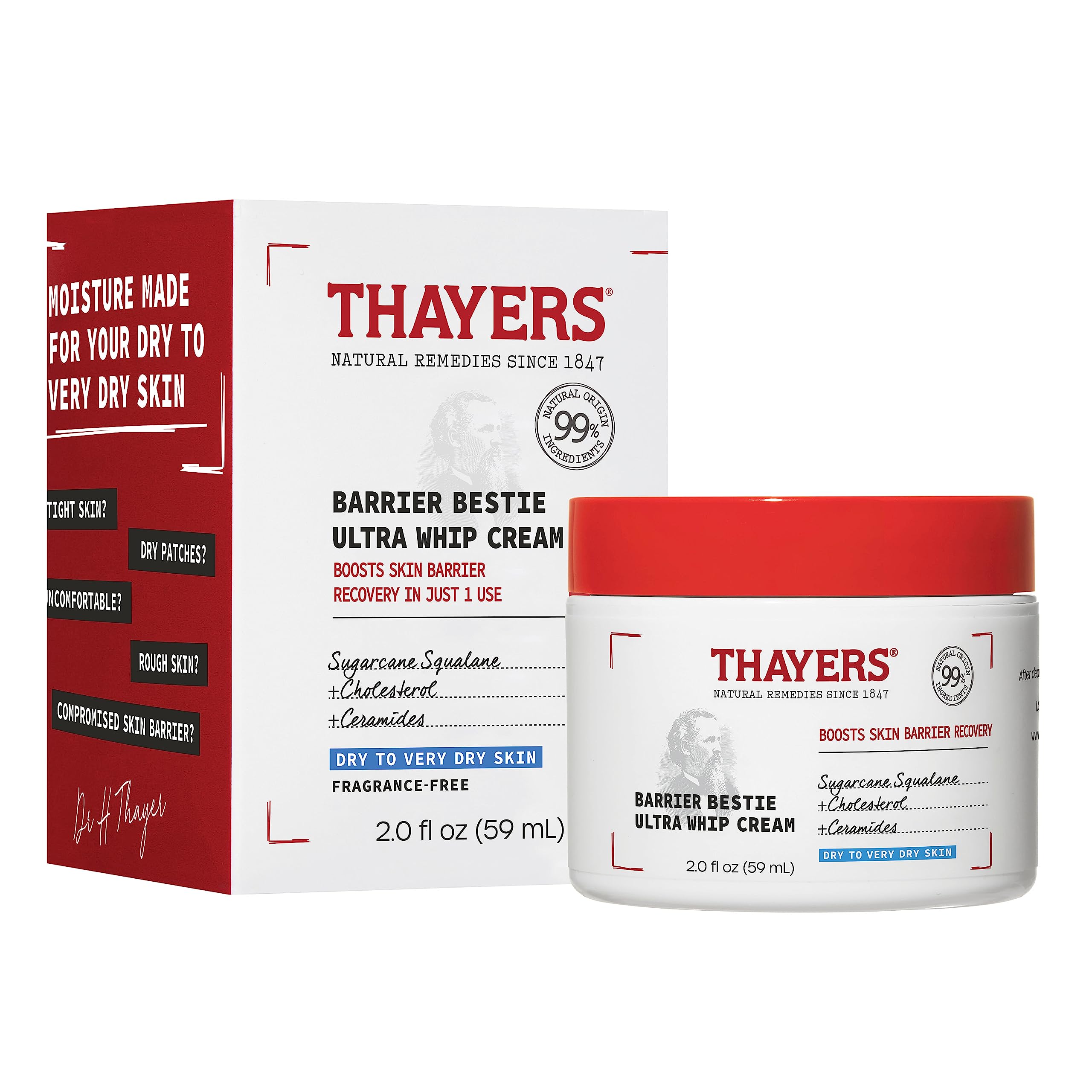 THAYERS front jar shot showing clean packaging and product benefit