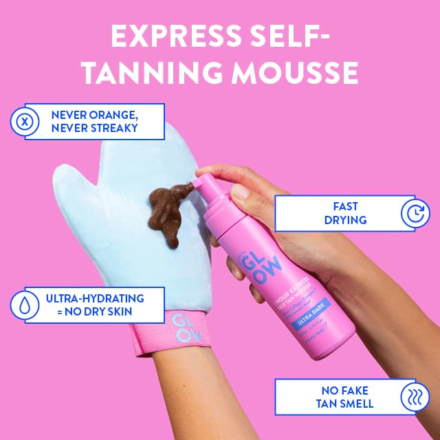 THE AUSTRALIAN GLOW mousse being applied on arm for streak-free bronze