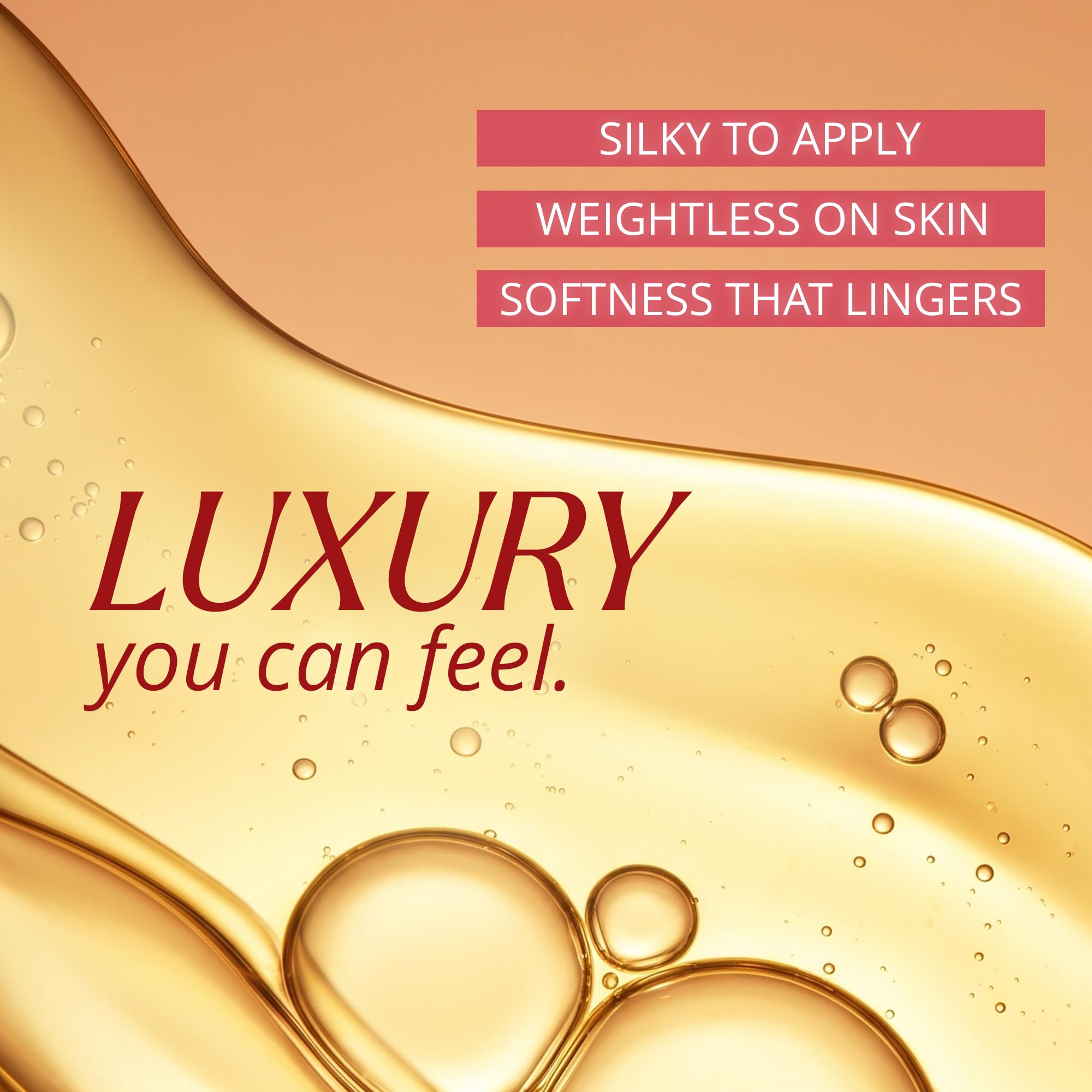 The Ayurveda Experience oil spread on skin to show lightweight absorbent texture