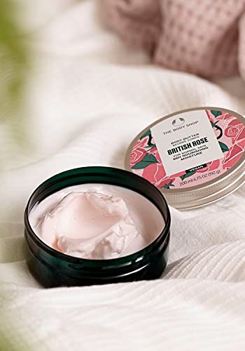 The Body Shop British Rose applied to forearm, demonstrates quick absorption and softness