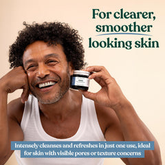 The Body Shop charcoal mask being applied on face showing deep-clean benefit