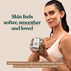 Hand holding The Body Shop coconut body butter jar to show compact 1.69 oz scale